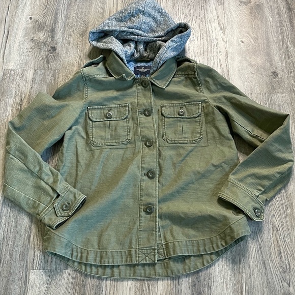 American Eagle Outfitters Women’s Button Down Olive Green Hooded Jacket, size XS - Picture 1 of 11